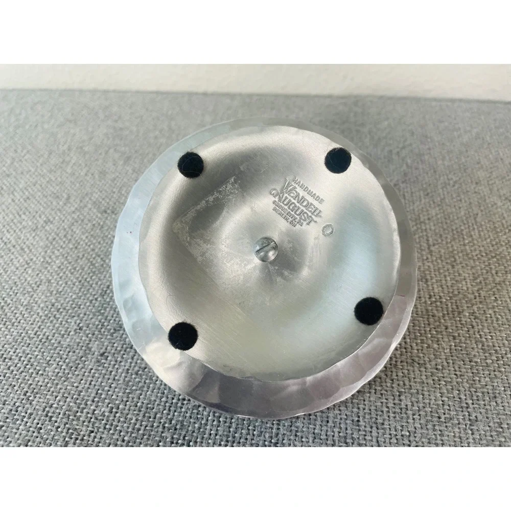 Wendell August Forge Handmade Aluminum Rose Floral Candle Holder Footed USA